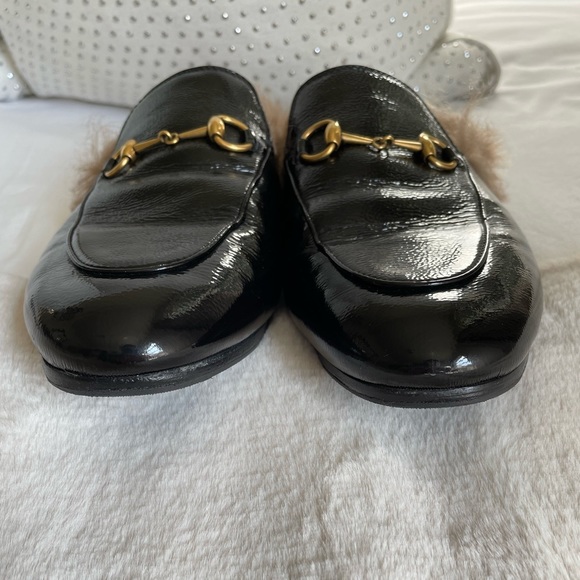 Gucci (Rare!) Fur Glossy Leather Mules - Picture 7 of 8